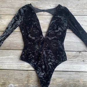 Victoria’s Secret Crushed Velvet Deep V Bodysuit